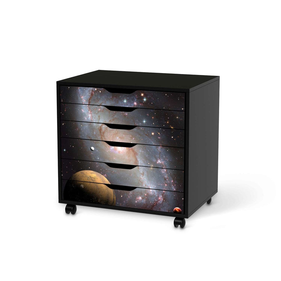 Möbelfolie Milky Way - IKEA Alex Rollcontainer 6 Schubladen - schwarz