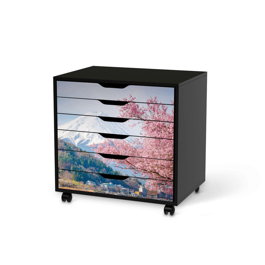 Möbelfolie Mount Fuji - IKEA Alex Rollcontainer 6 Schubladen - schwarz
