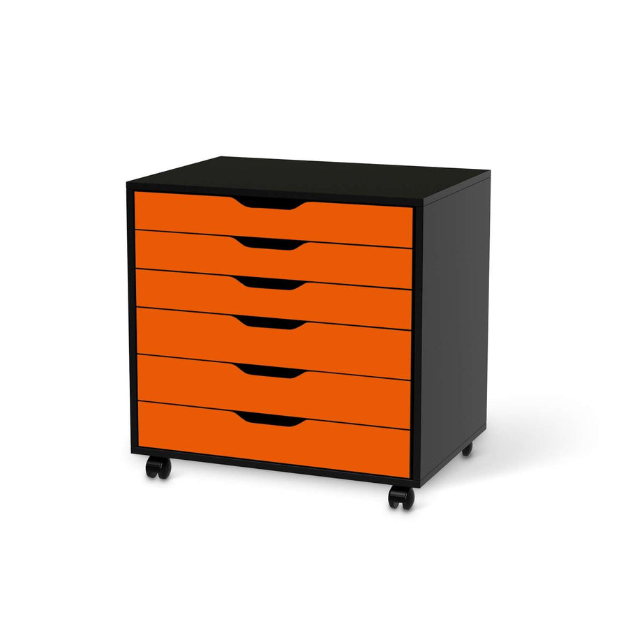 Möbelfolie Orange Dark - IKEA Alex Rollcontainer 6 Schubladen - schwarz