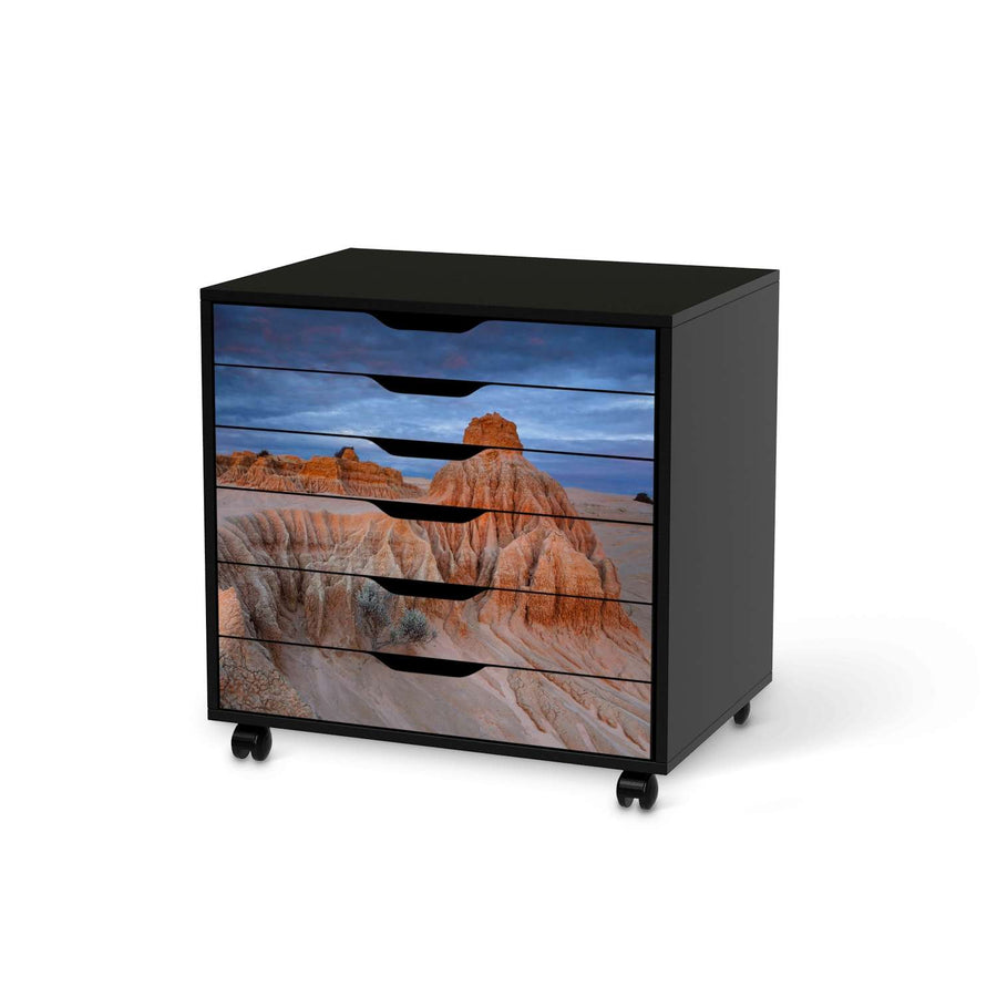 Möbelfolie Outback Australia - IKEA Alex Rollcontainer 6 Schubladen - schwarz