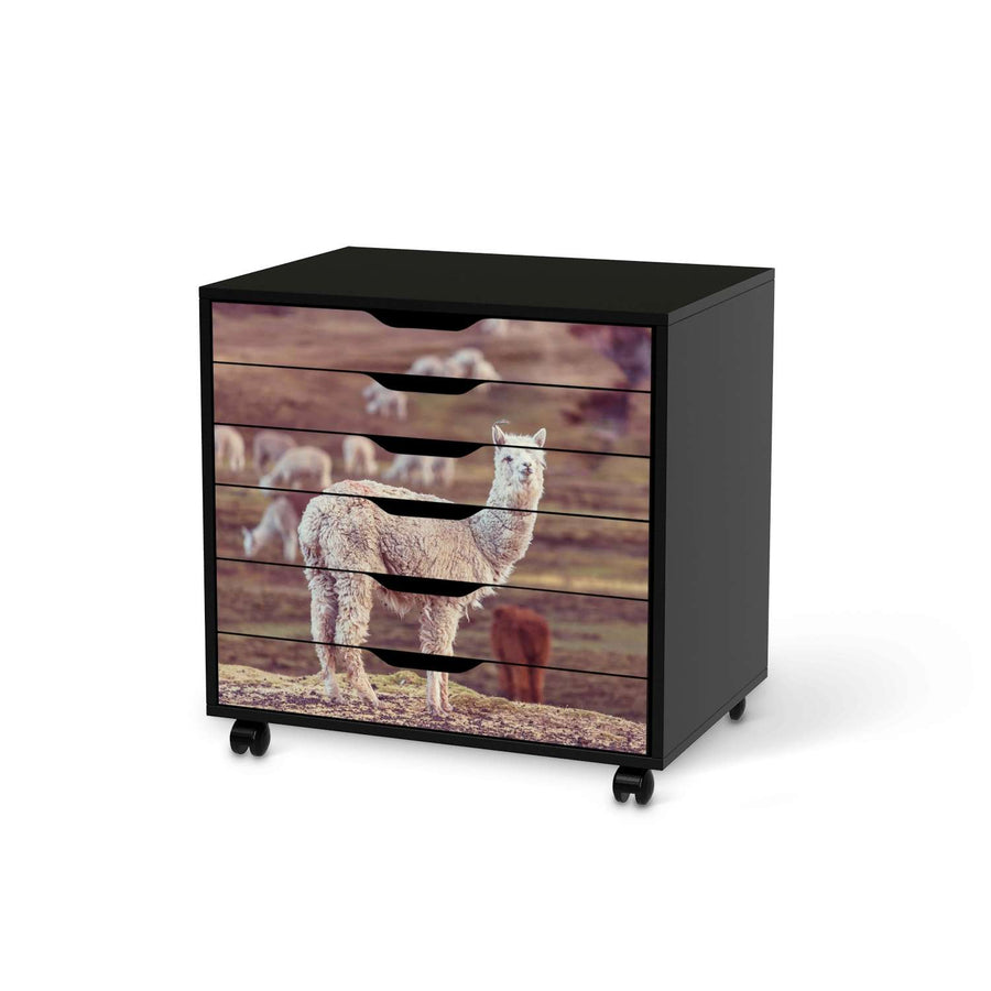 Möbelfolie Pako - IKEA Alex Rollcontainer 6 Schubladen - schwarz