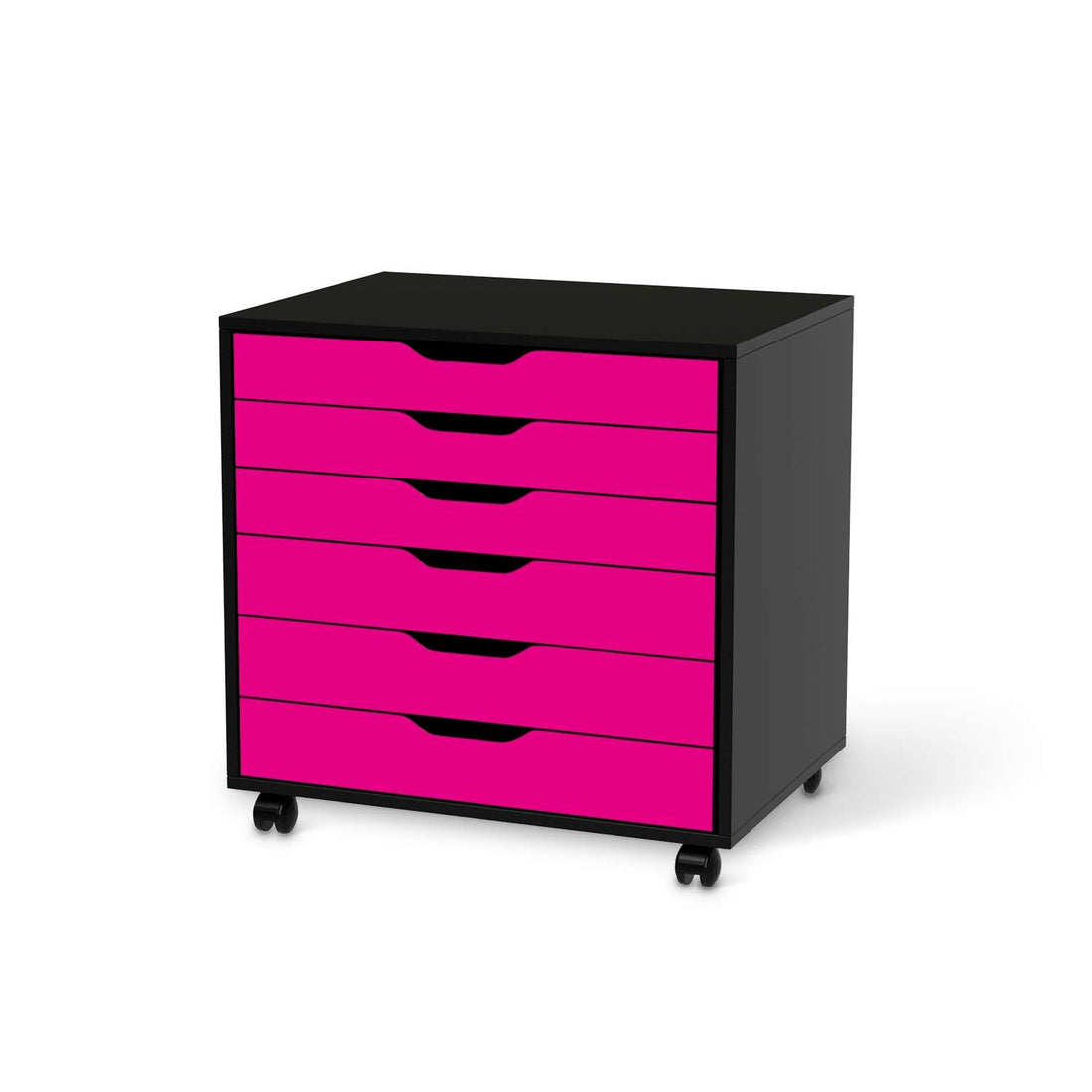 Möbelfolie Pink Dark - IKEA Alex Rollcontainer 6 Schubladen - schwarz