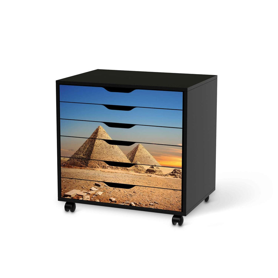 Möbelfolie Pyramids - IKEA Alex Rollcontainer 6 Schubladen - schwarz