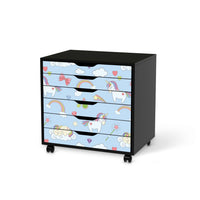 Möbelfolie Rainbow Unicorn - IKEA Alex Rollcontainer 6 Schubladen - schwarz