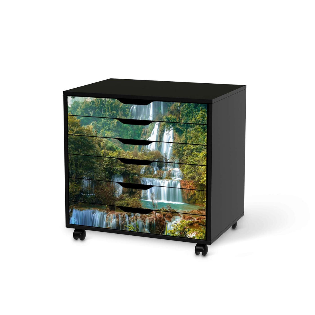 Möbelfolie Rainforest - IKEA Alex Rollcontainer 6 Schubladen - schwarz