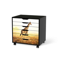 Möbelfolie Savanna Giraffe - IKEA Alex Rollcontainer 6 Schubladen - schwarz