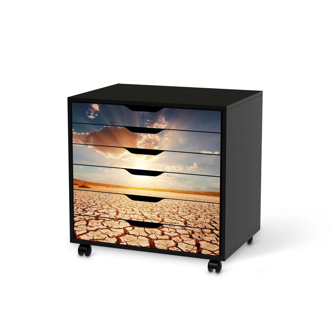 Möbelfolie Savanne - IKEA Alex Rollcontainer 6 Schubladen - schwarz