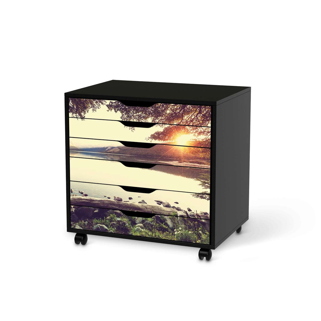 Möbelfolie Seaside Dreams - IKEA Alex Rollcontainer 6 Schubladen - schwarz