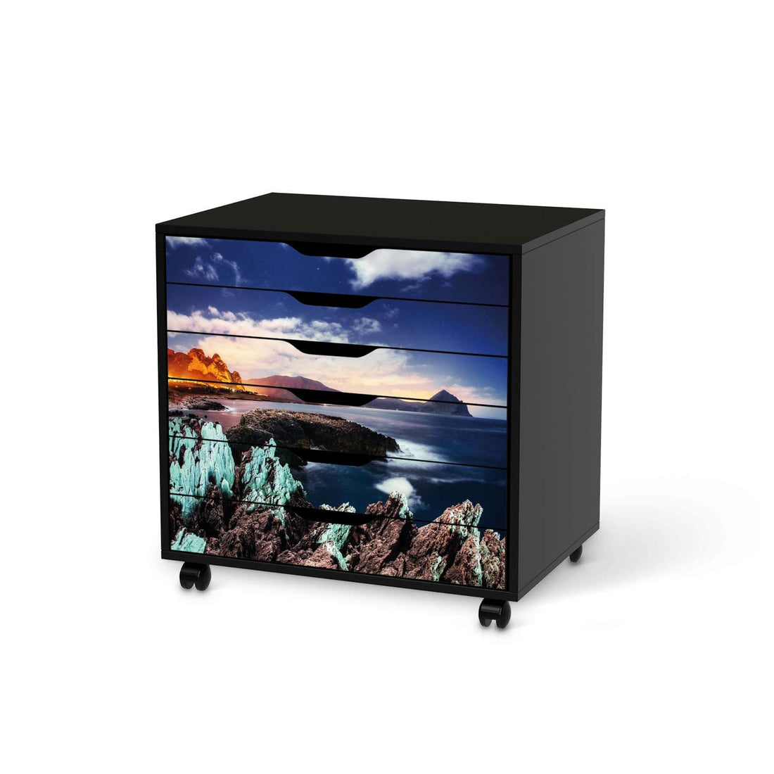 Möbelfolie Seaside - IKEA Alex Rollcontainer 6 Schubladen - schwarz