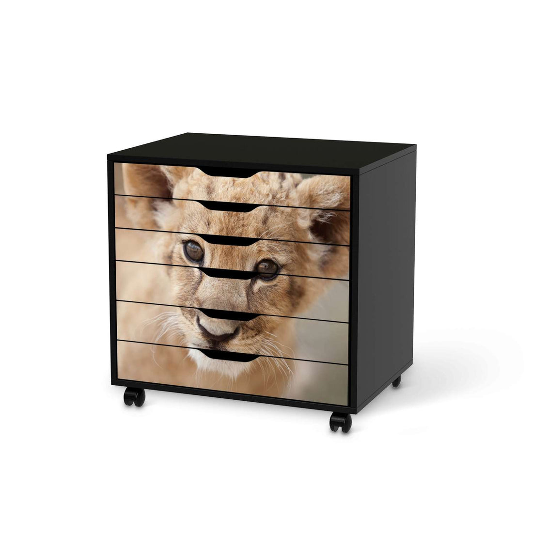Möbelfolie Simba - IKEA Alex Rollcontainer 6 Schubladen - schwarz