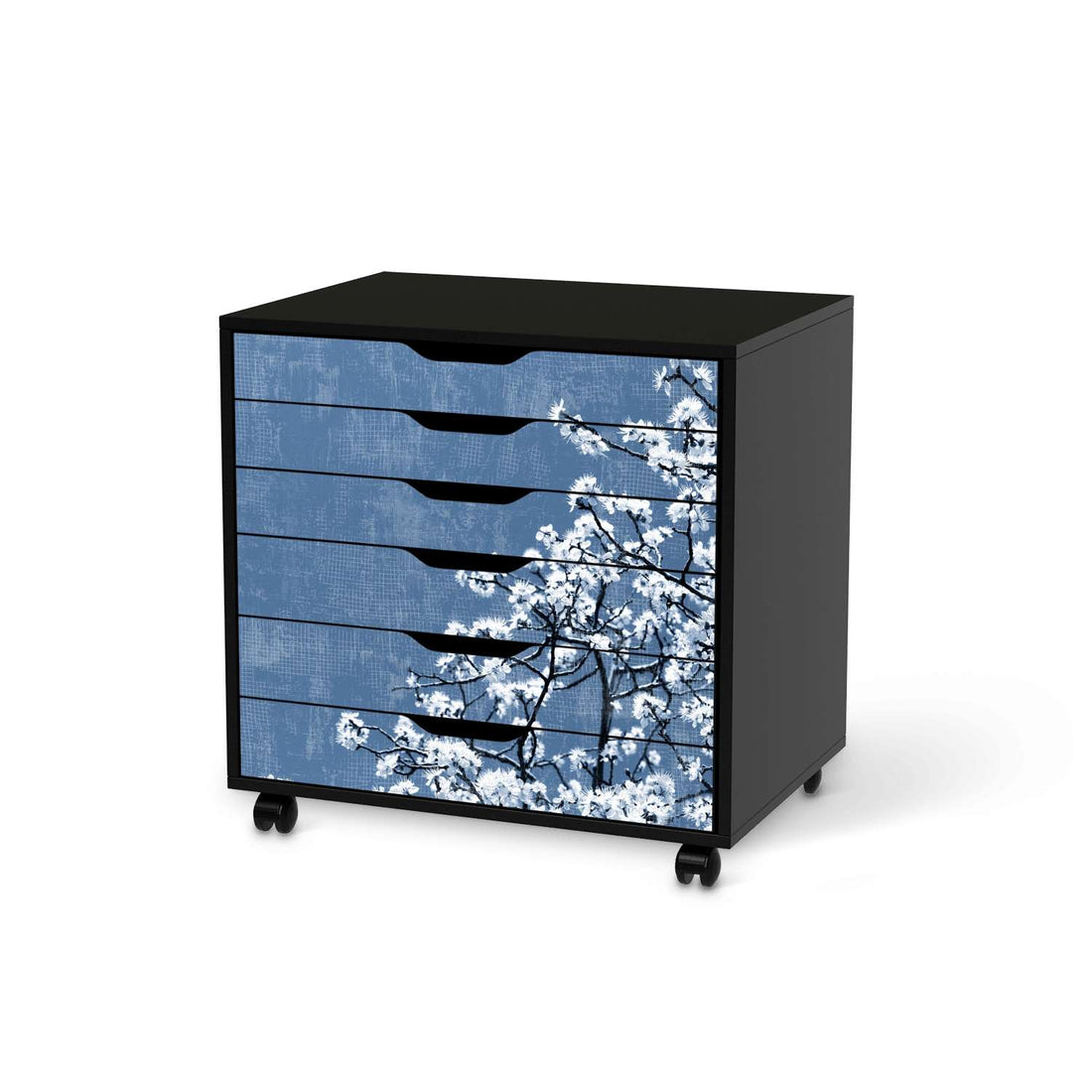 Möbelfolie Spring Tree - IKEA Alex Rollcontainer 6 Schubladen - schwarz