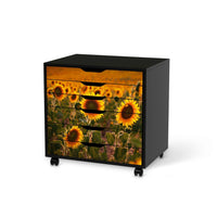 Möbelfolie Sunflowers - IKEA Alex Rollcontainer 6 Schubladen - schwarz