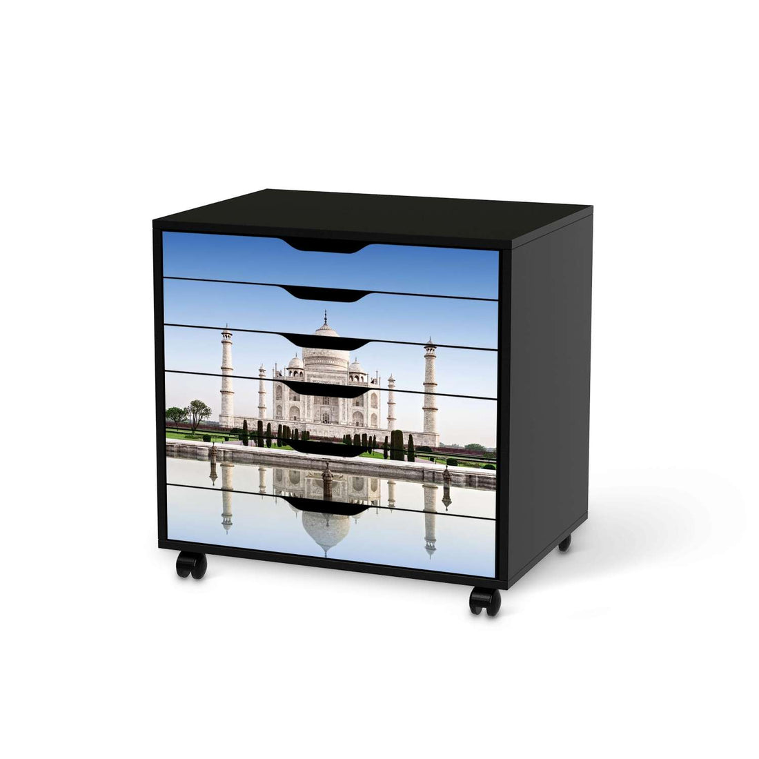 Möbelfolie Taj Mahal - IKEA Alex Rollcontainer 6 Schubladen - schwarz