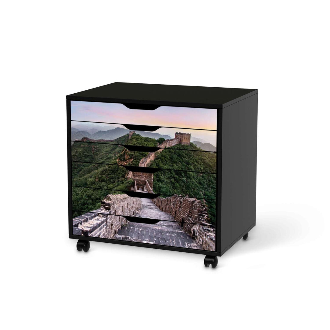 Möbelfolie The Great Wall - IKEA Alex Rollcontainer 6 Schubladen - schwarz