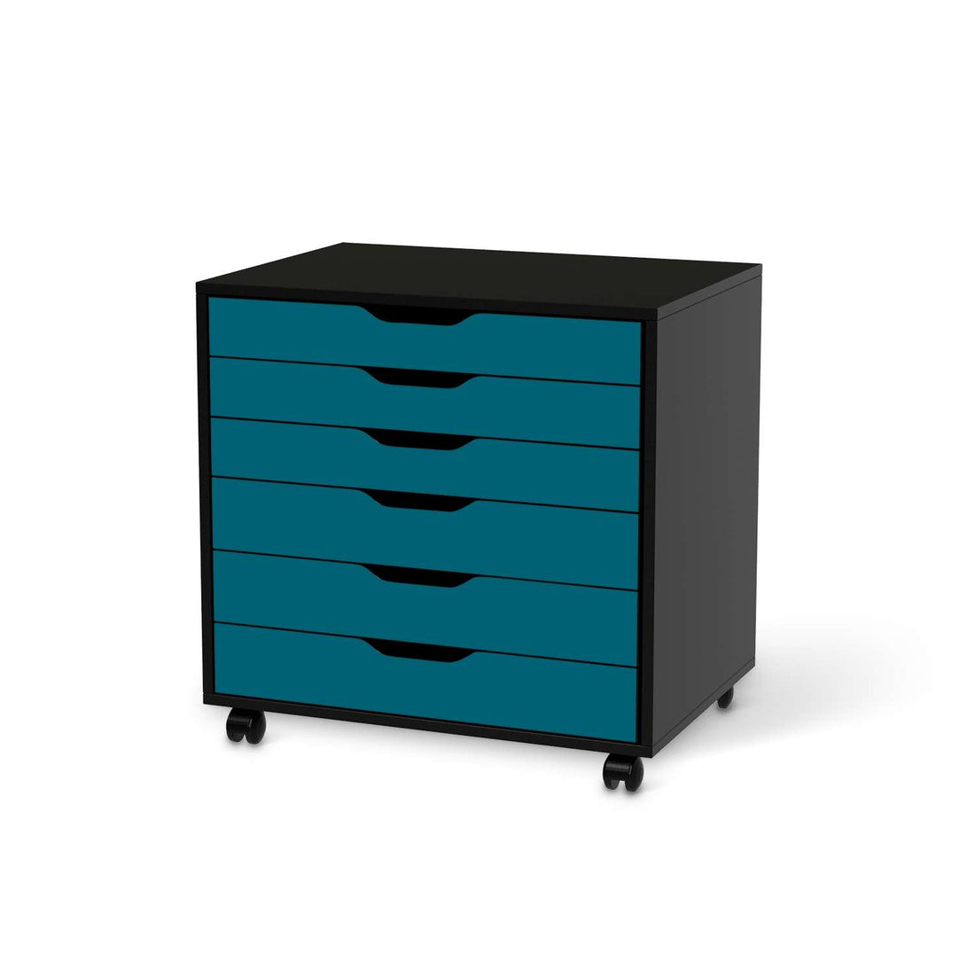 Möbelfolie Türkisgrün Dark - IKEA Alex Rollcontainer 6 Schubladen - schwarz