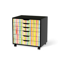 Möbelfolie Watercolor Stripes - IKEA Alex Rollcontainer 6 Schubladen - schwarz