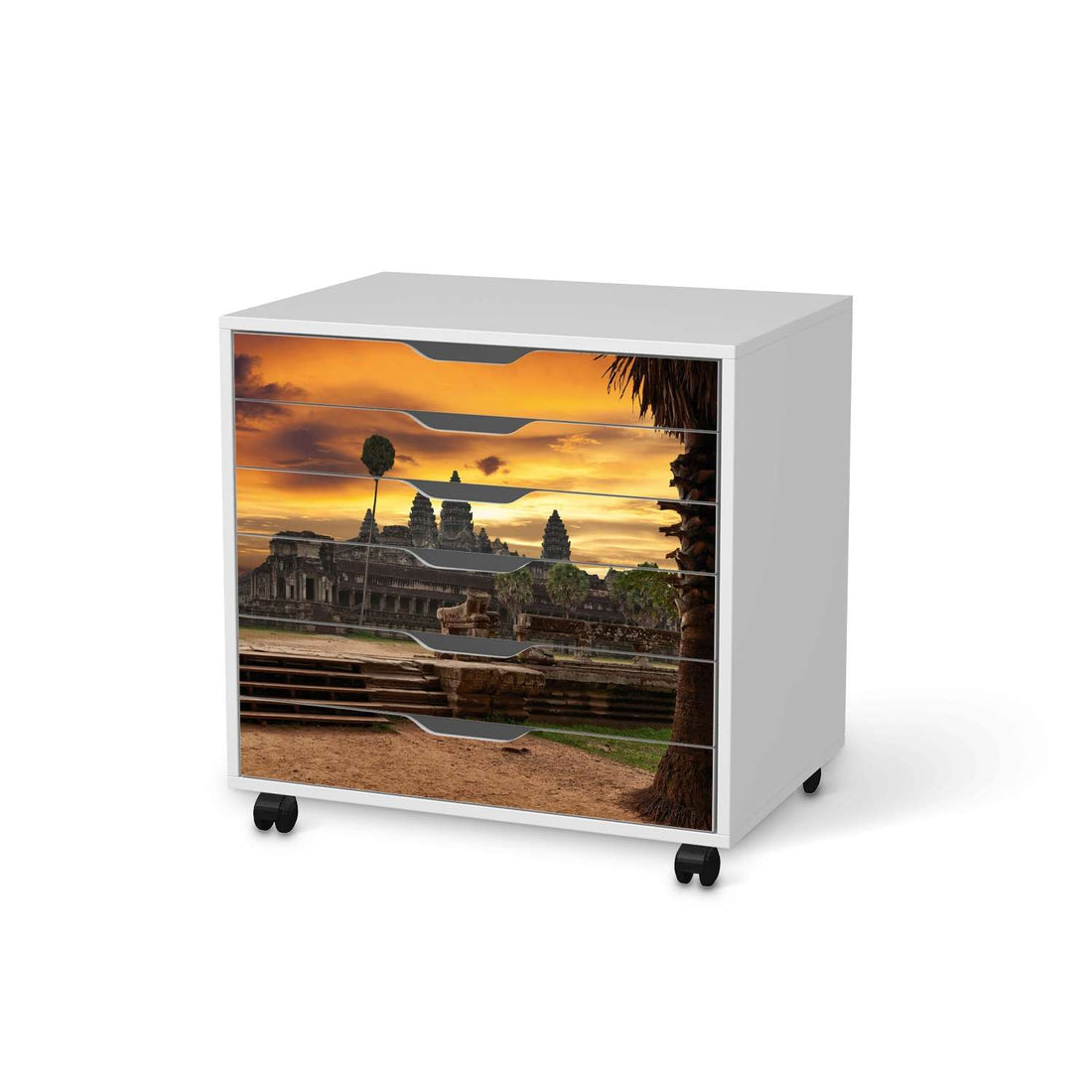 Möbelfolie Angkor Wat - IKEA Alex Rollcontainer 6 Schubladen - weiss