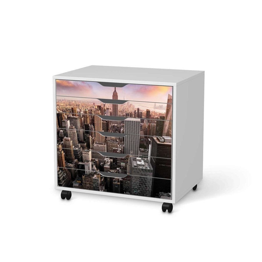 Möbelfolie Big Apple - IKEA Alex Rollcontainer 6 Schubladen - weiss