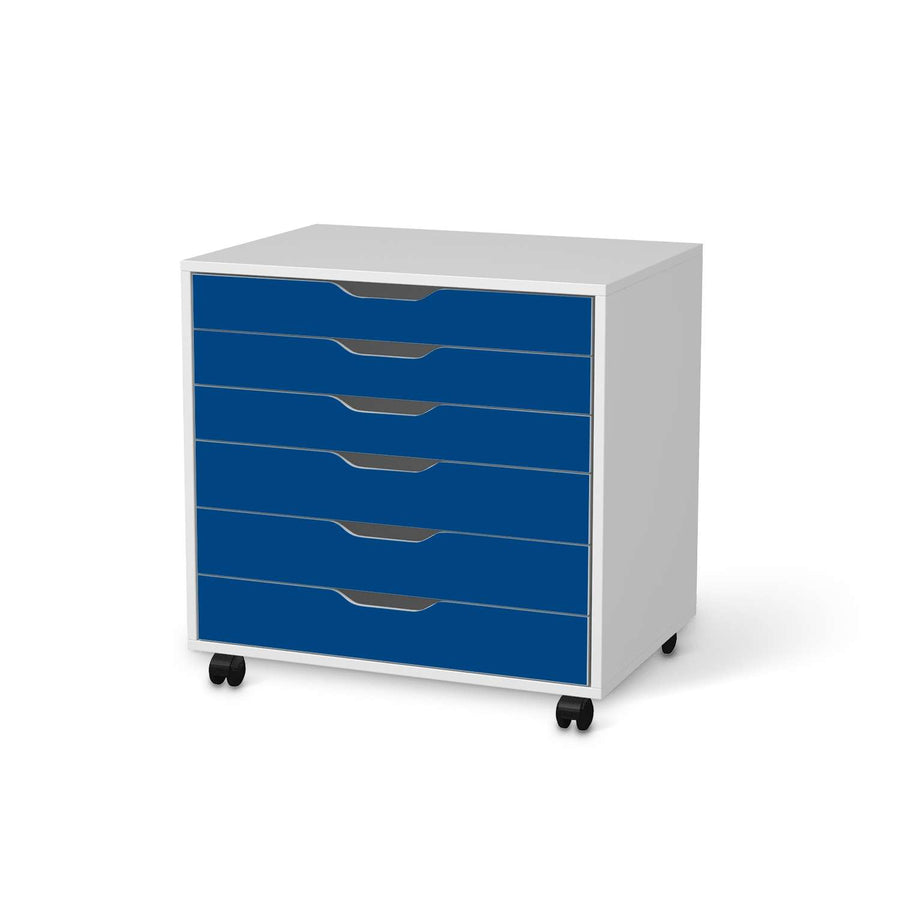 Möbelfolie Blau Dark - IKEA Alex Rollcontainer 6 Schubladen - weiss