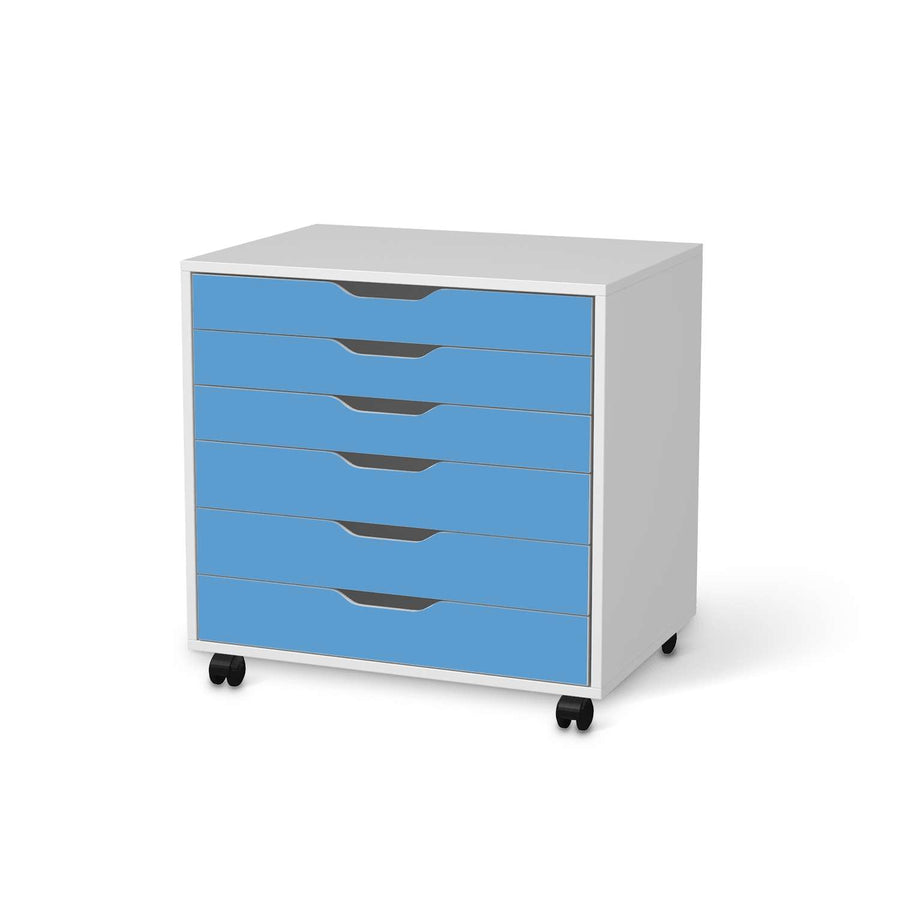 Möbelfolie Blau Light - IKEA Alex Rollcontainer 6 Schubladen - weiss
