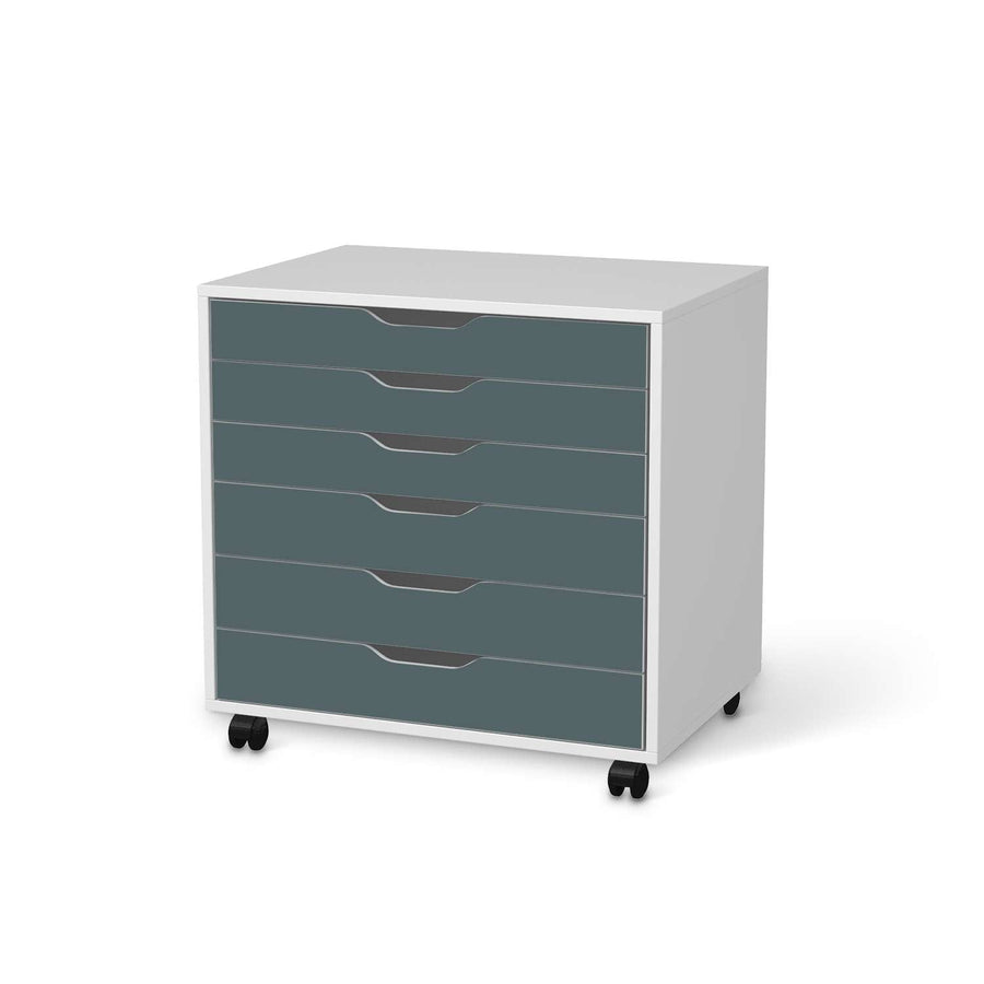 Möbelfolie Blaugrau Light - IKEA Alex Rollcontainer 6 Schubladen - weiss