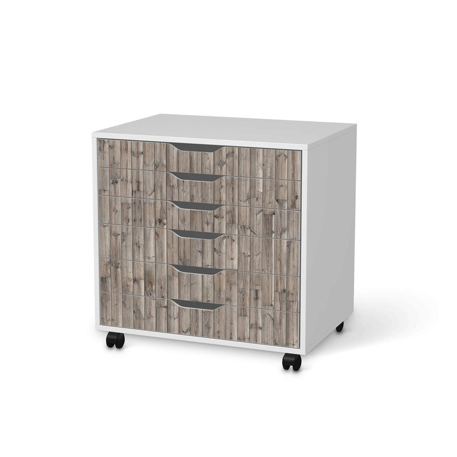 Möbelfolie Dark washed - IKEA Alex Rollcontainer 6 Schubladen - weiss