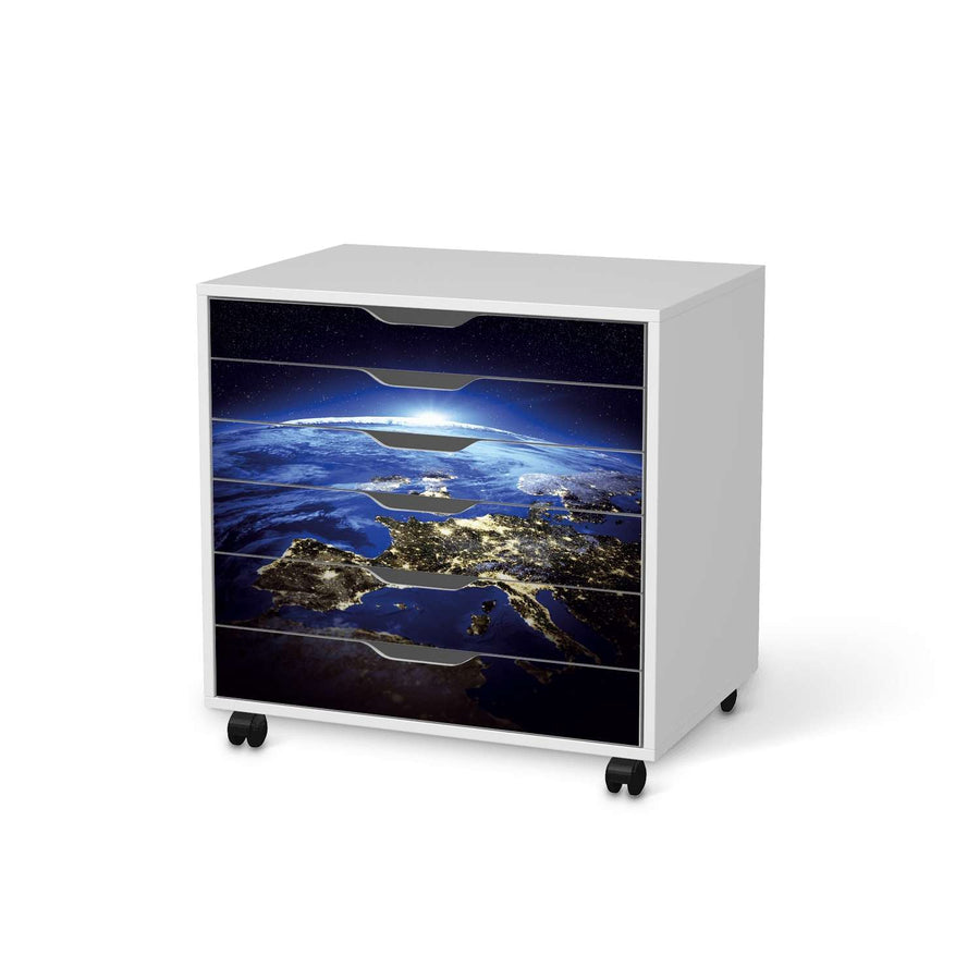 Möbelfolie Earth View - IKEA Alex Rollcontainer 6 Schubladen - weiss