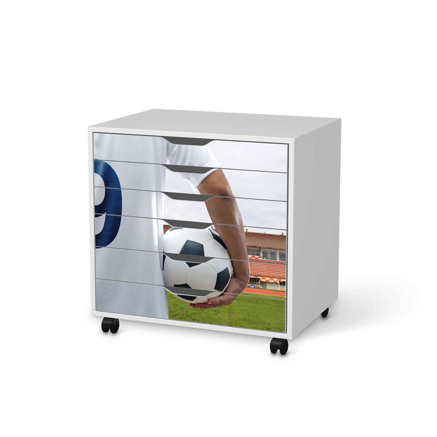 Möbelfolie Footballmania - IKEA Alex Rollcontainer 6 Schubladen - weiss