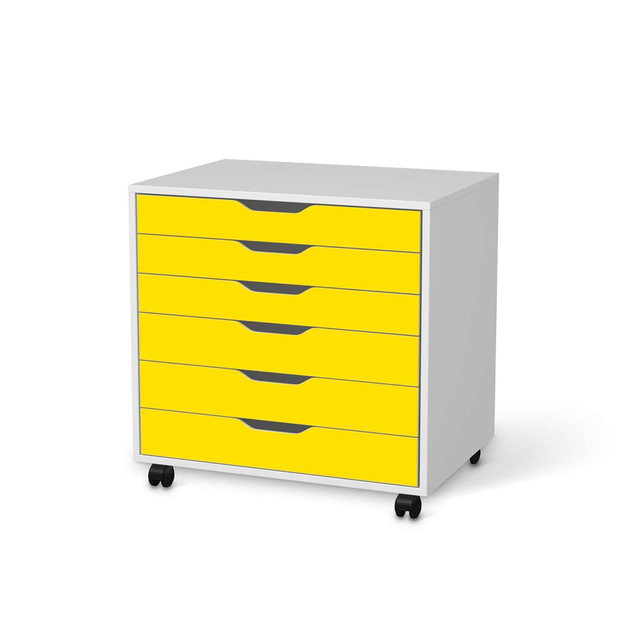 Möbelfolie Gelb Dark - IKEA Alex Rollcontainer 6 Schubladen - weiss
