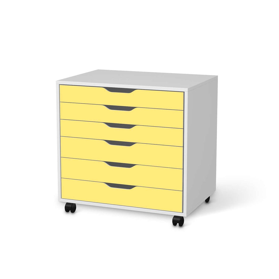 Möbelfolie Gelb Light - IKEA Alex Rollcontainer 6 Schubladen - weiss
