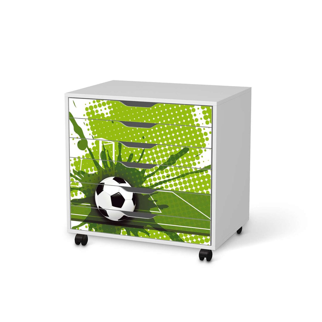 Möbelfolie Goal - IKEA Alex Rollcontainer 6 Schubladen - weiss