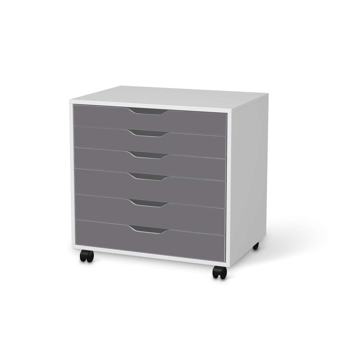 Möbelfolie Grau Light - IKEA Alex Rollcontainer 6 Schubladen - weiss
