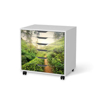 Möbelfolie Green Tea Fields - IKEA Alex Rollcontainer 6 Schubladen - weiss