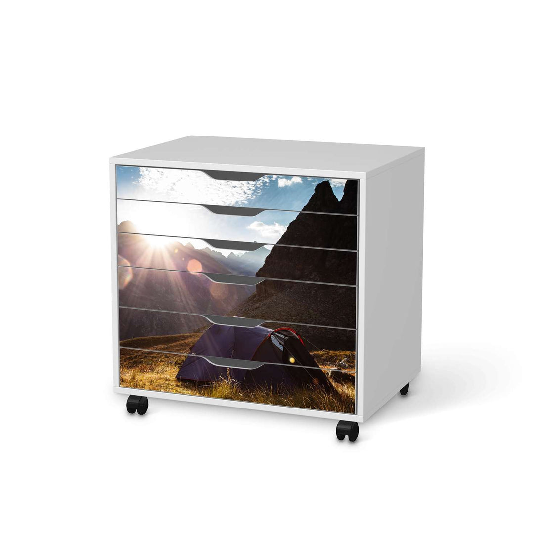 Möbelfolie Into the Wild - IKEA Alex Rollcontainer 6 Schubladen - weiss