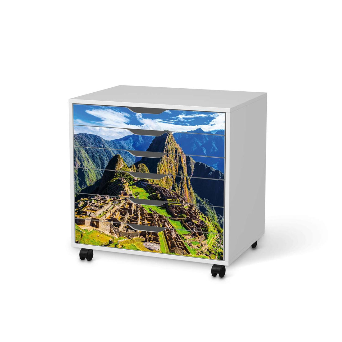 Möbelfolie Machu Picchu - IKEA Alex Rollcontainer 6 Schubladen - weiss