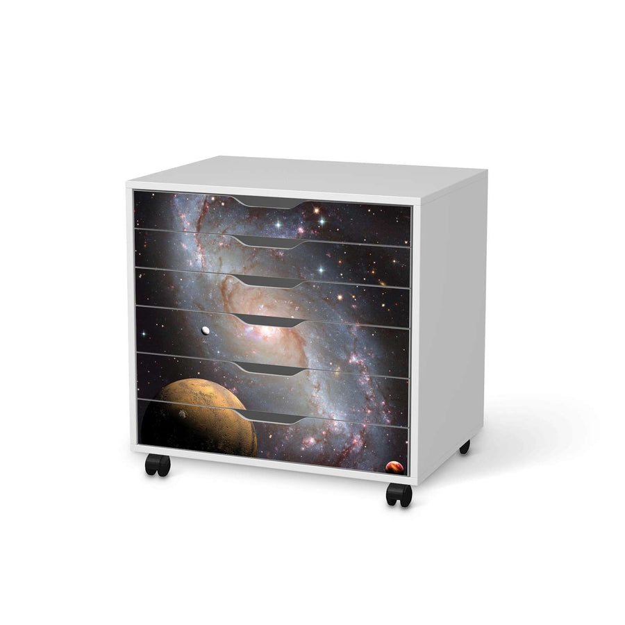 Möbelfolie Milky Way - IKEA Alex Rollcontainer 6 Schubladen - weiss