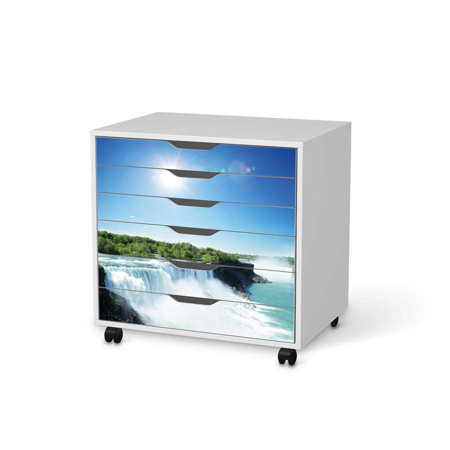 Möbelfolie Niagara Falls - IKEA Alex Rollcontainer 6 Schubladen - weiss