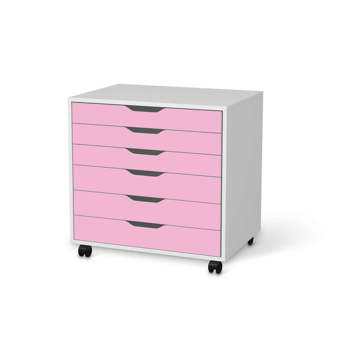 Möbelfolie Pink Light - IKEA Alex Rollcontainer 6 Schubladen - weiss