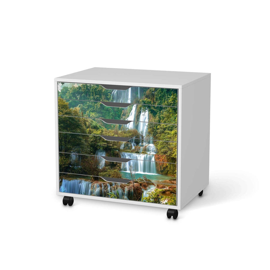 Möbelfolie Rainforest - IKEA Alex Rollcontainer 6 Schubladen - weiss