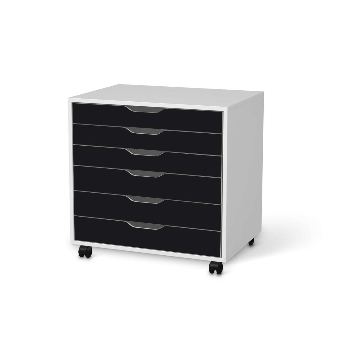 Möbelfolie Schwarz - IKEA Alex Rollcontainer 6 Schubladen - weiss