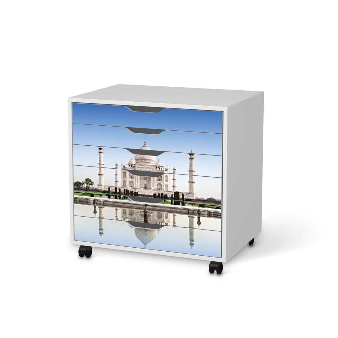 Möbelfolie Taj Mahal - IKEA Alex Rollcontainer 6 Schubladen - weiss