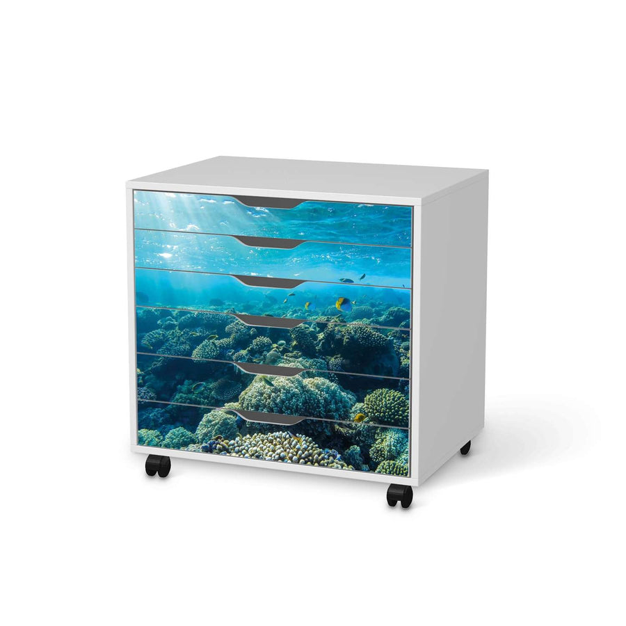 Möbelfolie Underwater World - IKEA Alex Rollcontainer 6 Schubladen - weiss