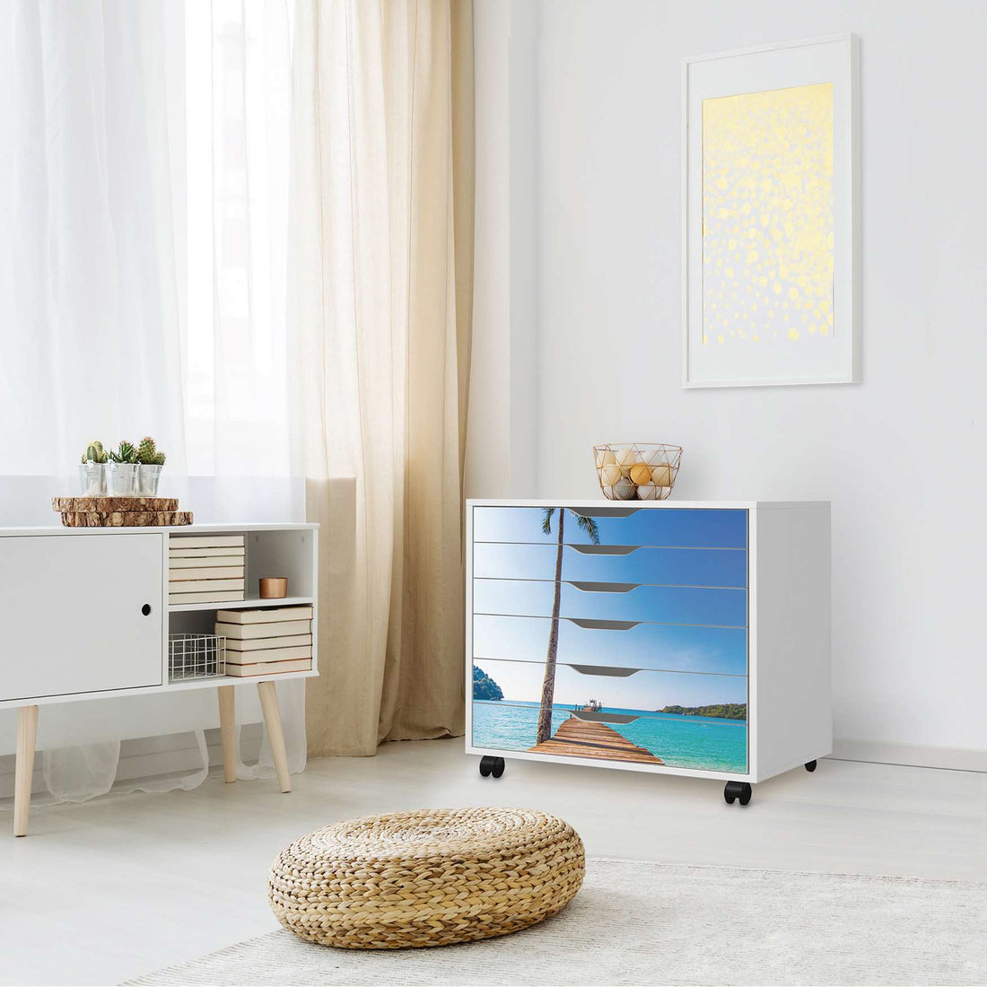 Möbelfolie Caribbean - IKEA Alex Rollcontainer 6 Schubladen - Wohnzimmer