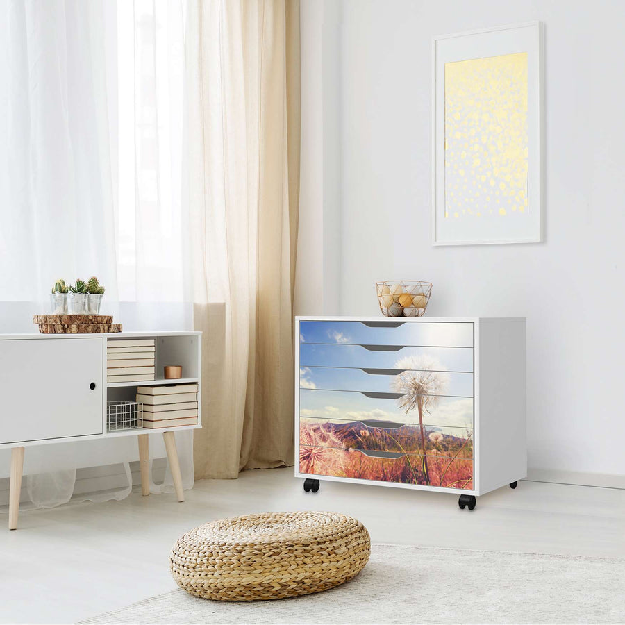 Möbelfolie Dandelion - IKEA Alex Rollcontainer 6 Schubladen - Wohnzimmer