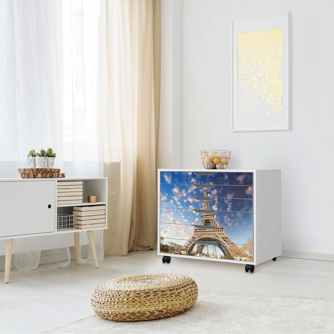 Möbelfolie La Tour Eiffel - IKEA Alex Rollcontainer 6 Schubladen - Wohnzimmer