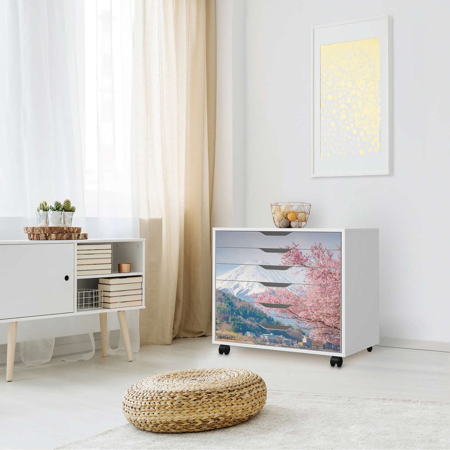Möbelfolie Mount Fuji - IKEA Alex Rollcontainer 6 Schubladen - Wohnzimmer