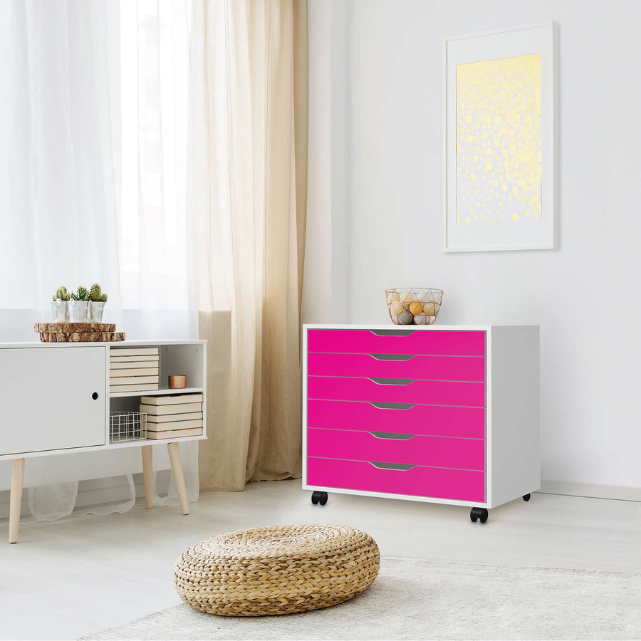 Möbelfolie Pink Dark - IKEA Alex Rollcontainer 6 Schubladen - Wohnzimmer