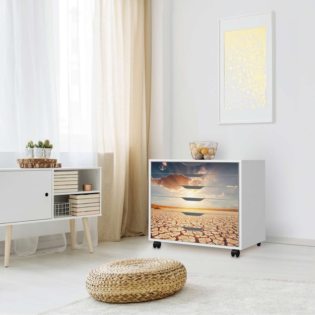 Möbelfolie Savanne - IKEA Alex Rollcontainer 6 Schubladen - Wohnzimmer