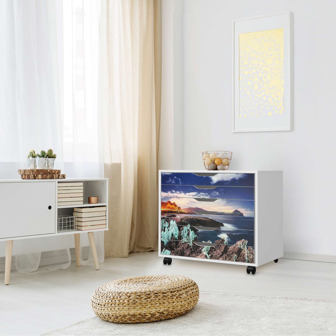 Möbelfolie Seaside - IKEA Alex Rollcontainer 6 Schubladen - Wohnzimmer