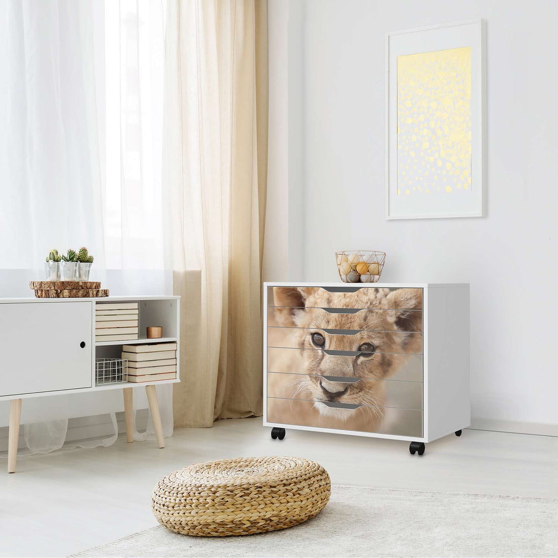 Möbelfolie Simba - IKEA Alex Rollcontainer 6 Schubladen - Wohnzimmer